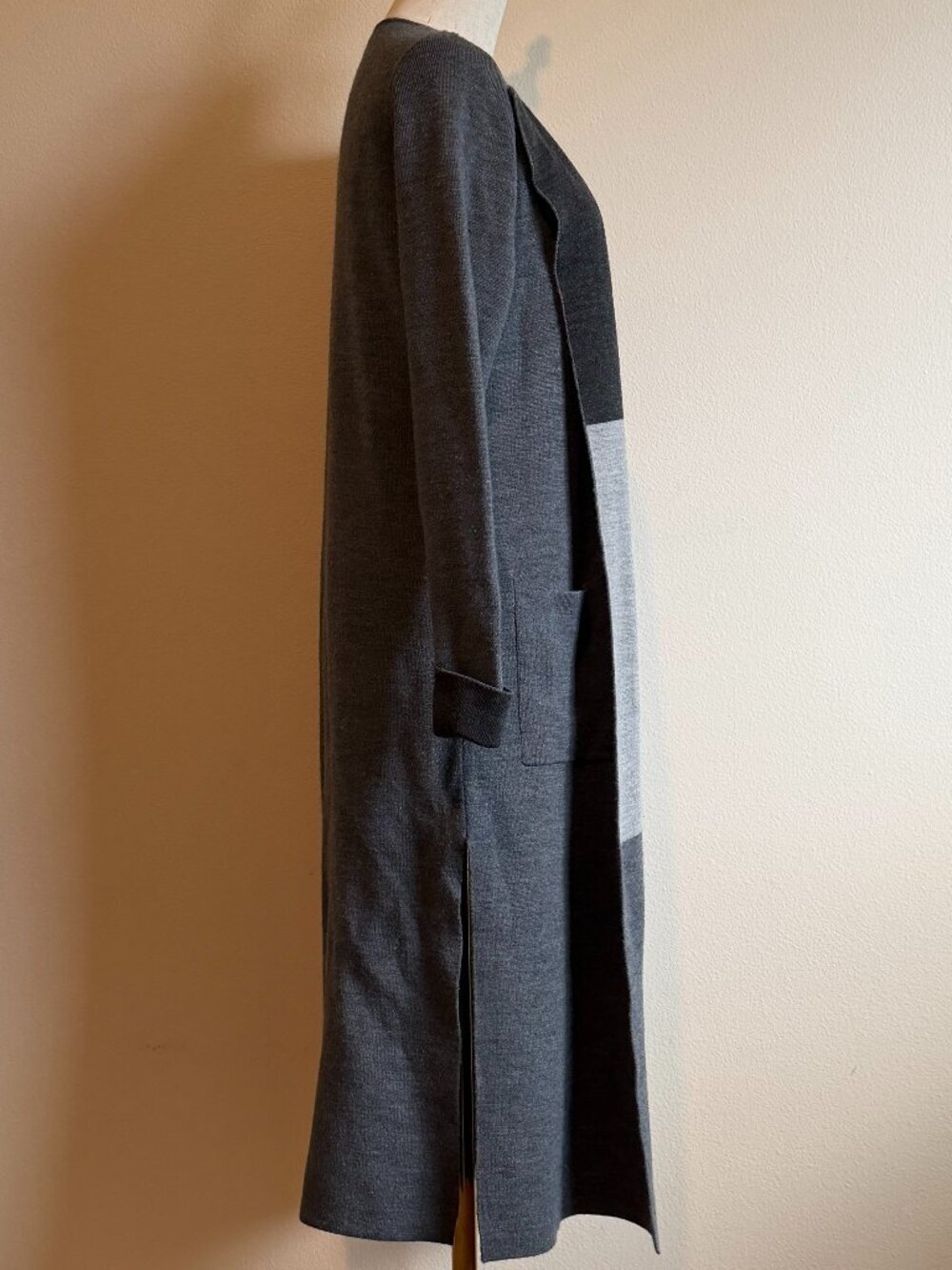 Tahari Luxury Merino Wool Open Front Long Line Cardigan S - Picture 9 of 12